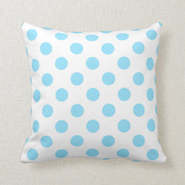 Cojín Decorativo Pos de polka azul y blanco