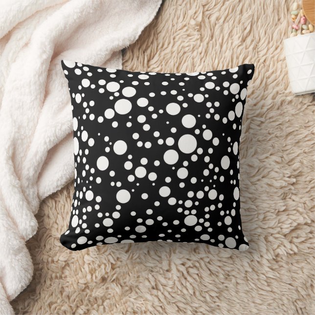Cojín Decorativo Pos de polka blanco negro (Manta)