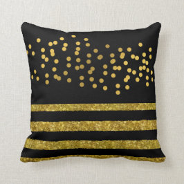 Cojín Decorativo Pos de polka de rayas modernas y abstractas en neg