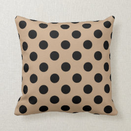 Cojín Decorativo Pos de polka negro en beige