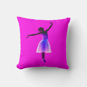Cojín Decorativo Posado de bailarina de ballet con colores violetas