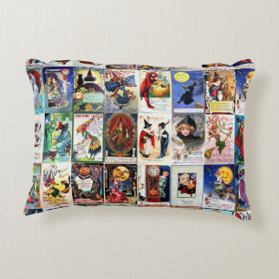 Cojín Decorativo Postal de Halloween Vintage