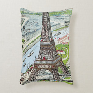 Cojín Decorativo Postal que representa la torre Eiffel