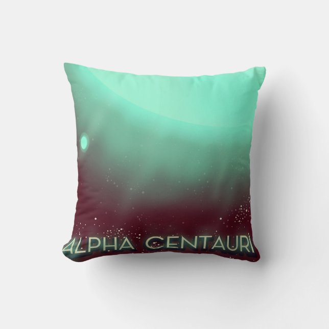 Cojín Decorativo Poster de arte espacial Alpha Centauri (Anverso)