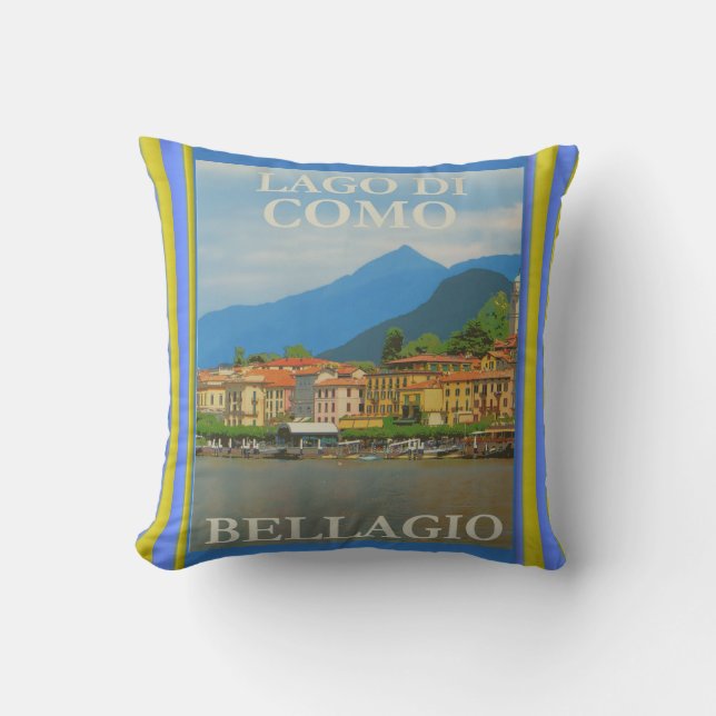 Cojín Decorativo Poster de Bellagio Italia (Anverso)