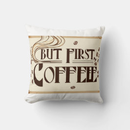 Cojín Decorativo Póster de cita para amante del café con remolinos 