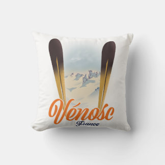 Cojín Decorativo Póster de esquí de Vénosc, Francia