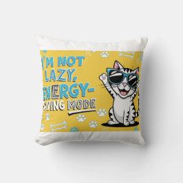 Cojín Decorativo Póster de gato divertido, gato de dibujos animados