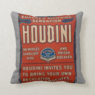 Cojín Decorativo Poster de Houdini del vintage de la reproducción