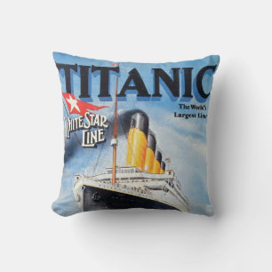 Cojín Decorativo Póster de la línea White Star del Titanic