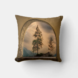 Cojín Decorativo Poster de la montaña acuarela, arte de la pared na