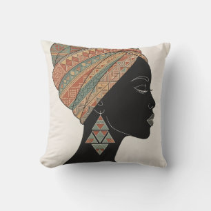 Cojín Decorativo Póster de la Reina Africana - Arte de Pared de Muj