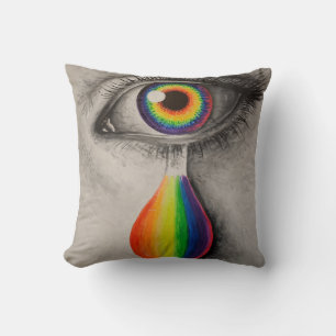 Cojín Decorativo Poster de lágrimas arcoiris