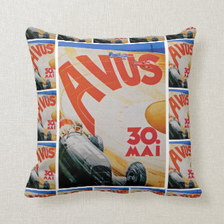 Cojín Decorativo Poster de las Carreras de automóvil de Avus