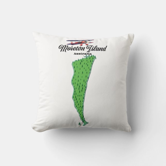 Cojín Decorativo Poster de mapas de Moreton Island Australia (Anverso)