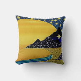 Cojín Decorativo Póster de Montaña de Estrellas