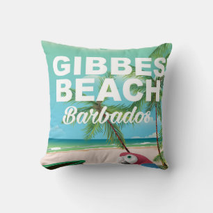 Cojín Decorativo Poster de vacaciones de Gibbes Beach Barbados