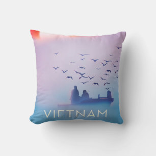Cojín Decorativo Póster de vacaciones sol de la tarde Vietnam
