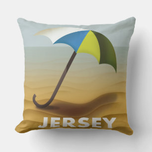 Cojín Decorativo Póster de viaje de Jersey Vintage. Rompecabezas