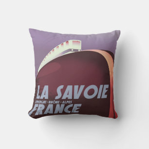 Cojín Decorativo Póster de viaje de La Savoie Auvergne-Rhône-Alpes.