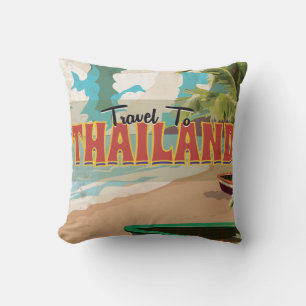 Cojín Decorativo Póster de viaje para boda en Tailandia