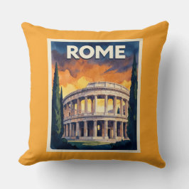 Cojín Decorativo Póster de viaje Roma Retro