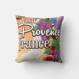 Cojín Decorativo Póster de viaje viñedo Provenza Francia