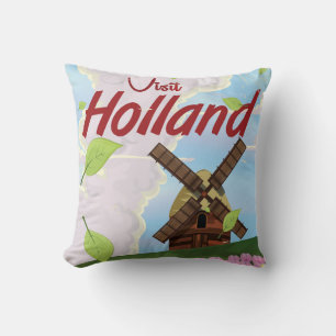 Cojín Decorativo Póster de viaje vintage de Holanda