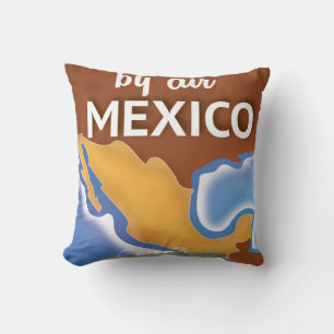 Cojín Decorativo Póster de viaje vintage de México
