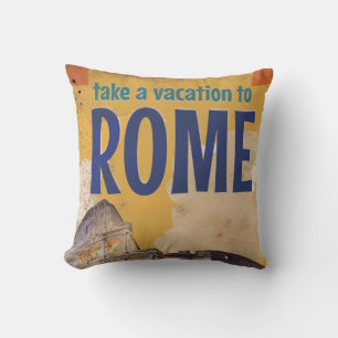 Cojín Decorativo Póster de viaje vintage de Roma