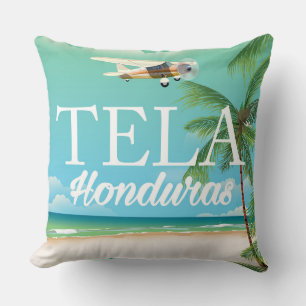 Cojín Decorativo Póster de viaje vintage Tela Honduras