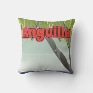 Cojín Decorativo Poster de viajes de Anguila.