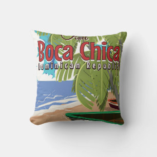 Cojín Decorativo Poster de viajes de Boca Chica