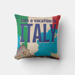 Cojín Decorativo Poster de Viajes Italiano Vintage