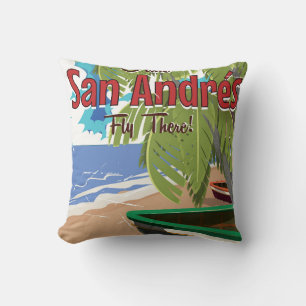 Cojín Decorativo Poster de viajes vintage de San Andrés