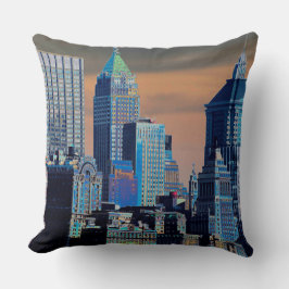Cojín Decorativo Poster del distrito financiero en Manhattan