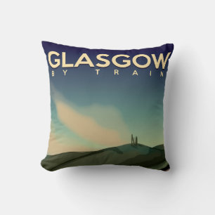 Cojín Decorativo Poster del tren de cosecha de Glasgow
