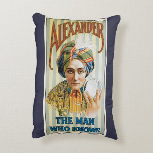 Cojín Decorativo Póster Mágico Vintage, Alexander, el Hombre que Sa