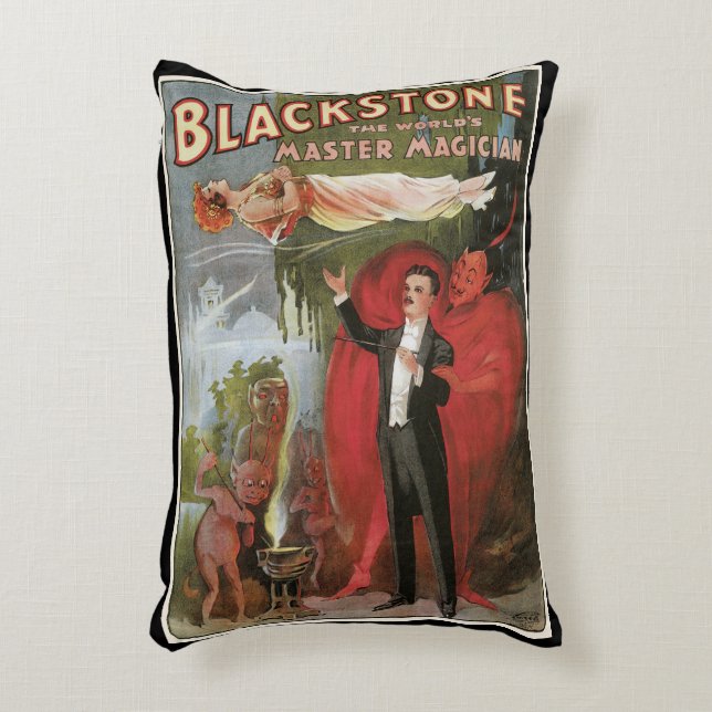 Cojín Decorativo Poster Mágico Vintage, Gran Magicie Blackstone (Frente (Vertical))
