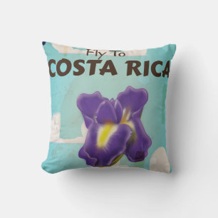 Cojín Decorativo Póster vintage de viaje clásico de Costa Rica