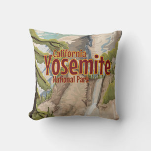 Cojín Decorativo Póster Vintage de Yosemite