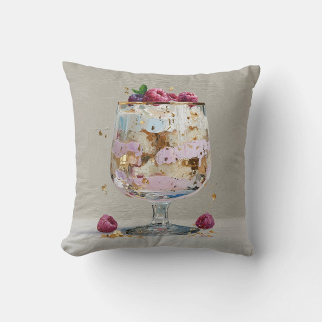 Cojín Decorativo Postre de frambuesa con impasto elegante (Anverso)