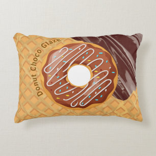 Cojín Decorativo Postre,Donut Glaseado de Chocolate, Chocolate Derr