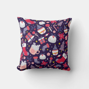 Cojín Decorativo postres navidades, estampado estelar vintage.