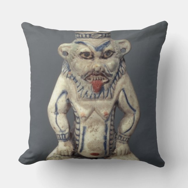 Cojín Decorativo Pote de Kohl, representando a dios egipcio Bes del (Anverso)