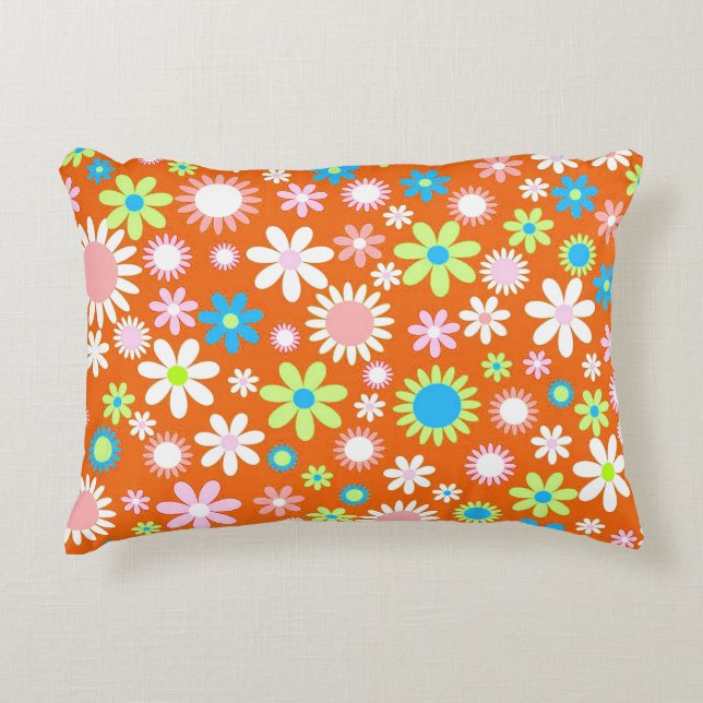 Cojín Decorativo Potencia de flor naranja (Anverso)