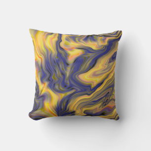 Cojín Decorativo Pour acrílica, bronce, oro, negro /