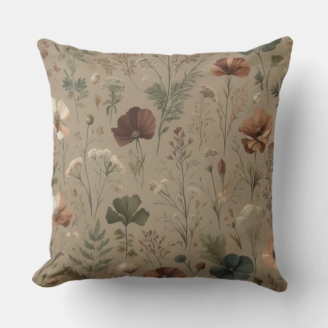 Cojín Decorativo Pradera de flores silvestres (Anverso)