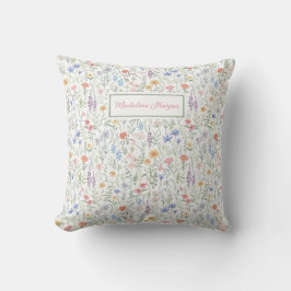 Cojín Decorativo Pradera de flores silvestres coqueta personalizada