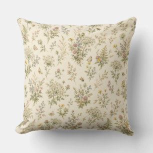Cojín Decorativo Pradera de flores silvestres de encaje de la Reina